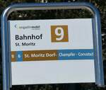 (233'662) - engadin mobil-Haltestellenschild - St.