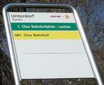 (233'754) - CHUR BUS-Haltestellenschild - Tamins, Unterdorf - am 11.