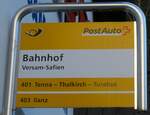 (167'662) - PostAuto-Haltestellenschild - Versam-Safien, Bahnhof - am 5.