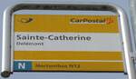 (189'933) - PostAuto-Haltestellenschild - Delmont, Sainte-Catherine - am 2.