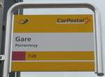 (175'458) - PostAuto/TUB-Haltestellenschild - Porrentruy, Gare - am 7.