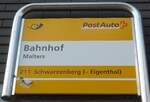 (154'649) - PostAuto-Haltestellenschild - Malters, Bahnhof - am 30.