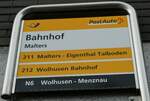 (235'236) - PostAuto-Haltestellenschild - Malters, Bahnhof - am 4.