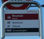 (241'783) - ROTTAL AUTO AG-Haltestellenschild - Ruswil, Neumli - am 22.