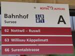 (260'228) - ROTTAL AUTO AG-Haltestellenschild - Sursee, Bahnhof - am 9.