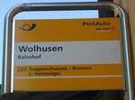 (139'286) - PostAuto-Haltestellenschild - wolhusen, Bahnhof - am 2.