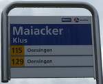 (175'306) - A-welle/PostAuto-Haltestellenschild - Klus, Maiacker - am 2.