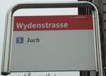 (134'905) - StadtBUS-Haltestellenschild - Frauenfeld, Wydenstrasse - am 10.