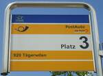 (139'128) - PostAuto-Haltestellenschild - Weinfelden, Bahnhof - am 27.