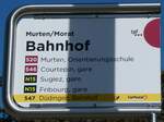 (234'780) - tpf/PostAuto-Haltestellenschild - Murten/Morat, Bahnhof - am 18.