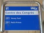 (245'967) - VMCV-Haltestellenschild - Montreux, Centre des Congrs - am 9.