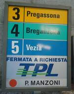 (141'300) - TPL-Haltestellenschild - Lugano, P.