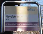 (234'054) - ORtSBUS-Haltestellenschild - Brig, Nordstrasse - am 20.