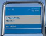 (158'117) - Bus urbain-Haltestellenschild - Monthey, Troilletta - am 2.