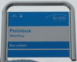 (158'169) - Bus urbain-Haltestellenschild - Monthey, Poisieux - am 2.