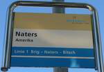 (173'676) - ORtSBUS-Haltestellenschild - Naters, Amerika - am 7.