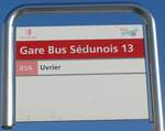 (158'078) - BUS Sdunois-Haltestellenschild - Sion, Gare - am 1.