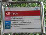 (172'550) - BUS Sdunois-Haltestellenschild - Sion, Clinique - am 26.