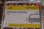 (172'833) - PostAuto-Haltestellenschild - Sion, Matthieu-Schiner - am 10.