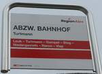 (159'578) - RegionAlps/SBB CFF FFS/TMR-Haltestellenschild - Turtmann, Abzw.