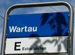 (236'382) - ZVV-Haltestellenschild - Zrich, Wartau - am 28.