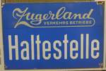 (205'246) - Zugerland VERKEHRS BETRIEBE-Haltestellenschild am 18.