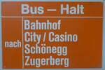 (205'274) - ZVB-Haltestellenschild am 18. Mai 2019 in Neuheim, ZDT