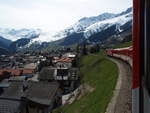 Eine HGe 4/4 II der Matterhorn-Gotthard-Bahn als R Disentis/Mustr - Andermatt bei Sedrun.