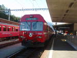 Ein BDt der Rhätischen Bahn als R nach Scuol-Tarasp in Pontresina.