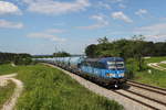 383 010 mit einem Getreidezug am 1. Juli 2020 bei Grabensttt.